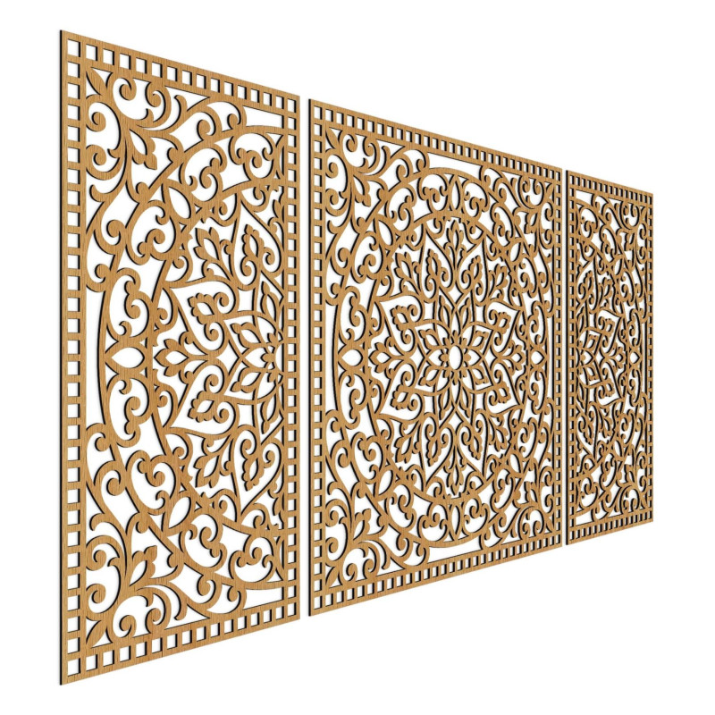 Dřevěná mandala s jemnými detaily pro rovnováhu a pozitivní energii