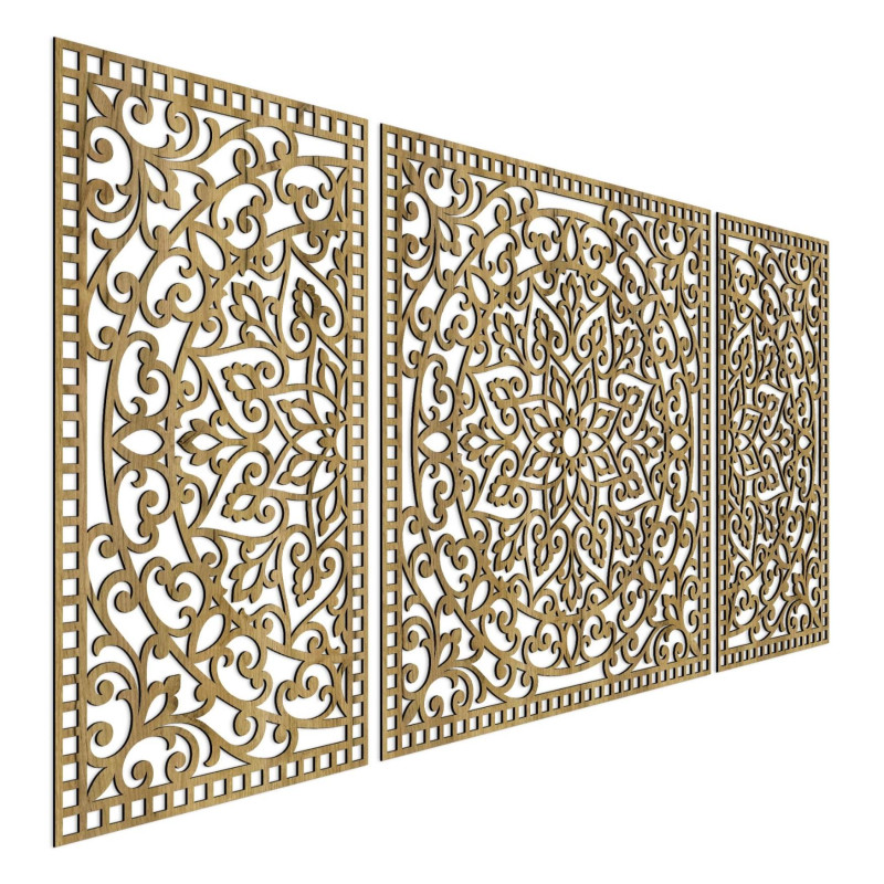 Dřevěná mandala s jemnými detaily pro rovnováhu a pozitivní energii