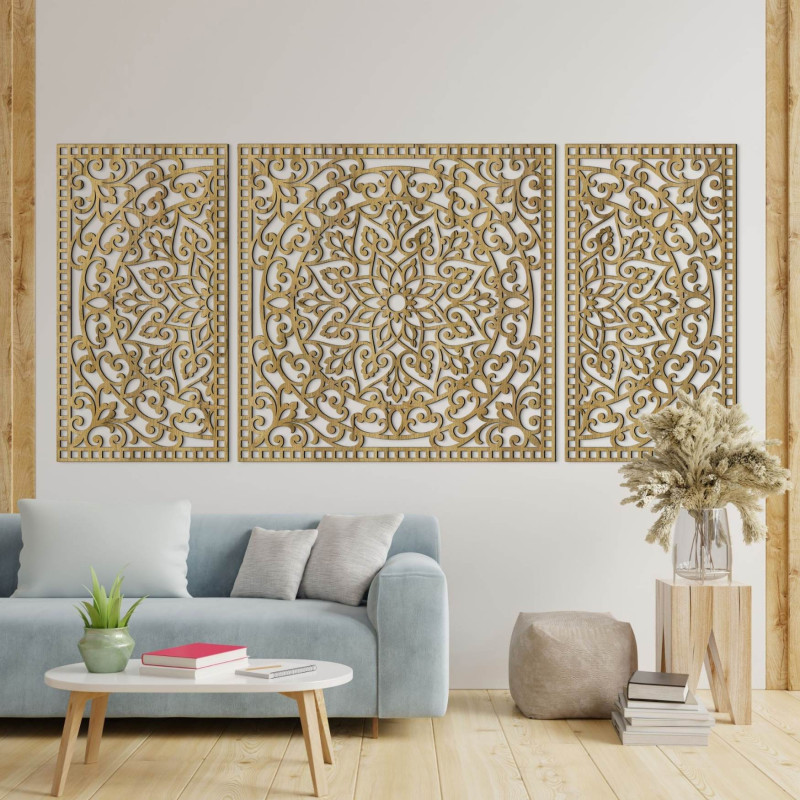 Dřevěná mandala s jemnými detaily pro rovnováhu a pozitivní energii