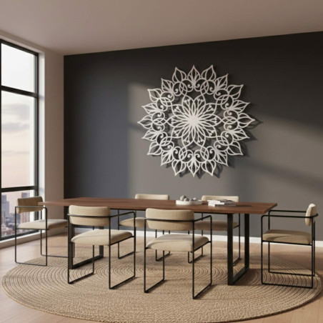 Ručně vyrobená dřevěná mandala Květ života