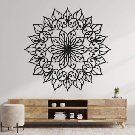 Ručně vyrobená dřevěná mandala Květ života