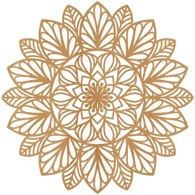 Nástěnná mandala dřevěná - bytový doplněk v moderním stylu