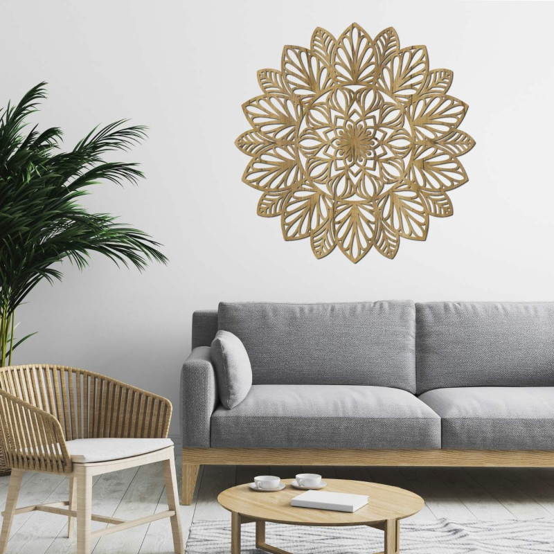 Dřevěná mandala na zeď - LOTUS