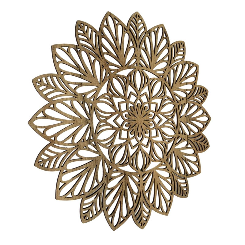 Dřevěný obraz mandala – designová dekorace do obývacího pokoje