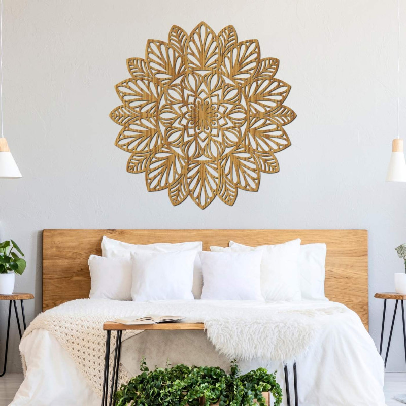 Dřevěná mandala na zeď - LOTUS