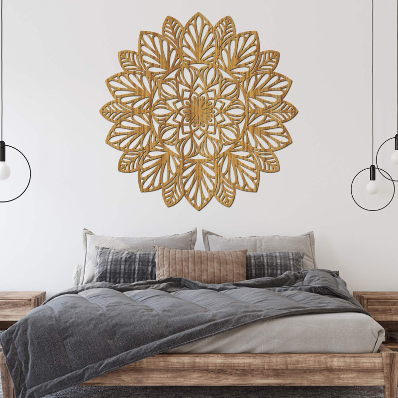 Dřevěná mandala na zeď - LOTUS