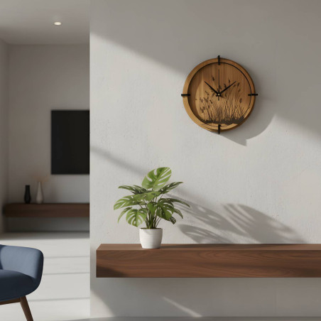 Přírodní dřevěné hodiny, které vnesou do interiéru klid