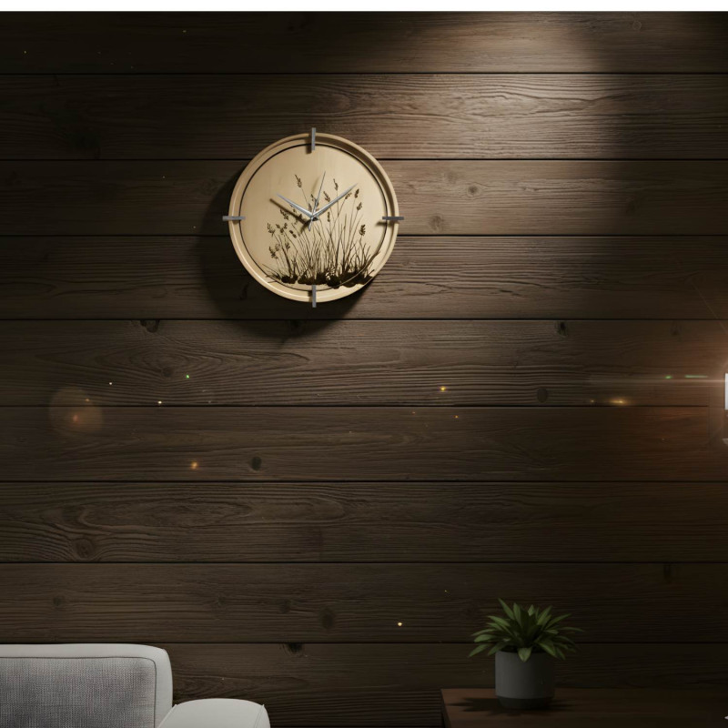 Elegantní hodiny s motivem trávy pro váš domov