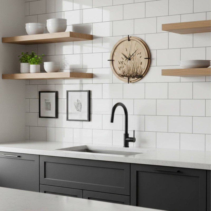 Minimalistické dubové nástěnné hodiny