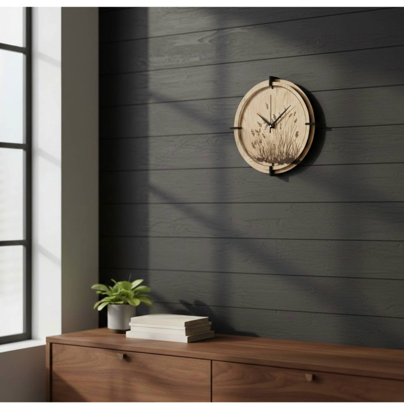 Minimalistické dubové nástěnné hodiny
