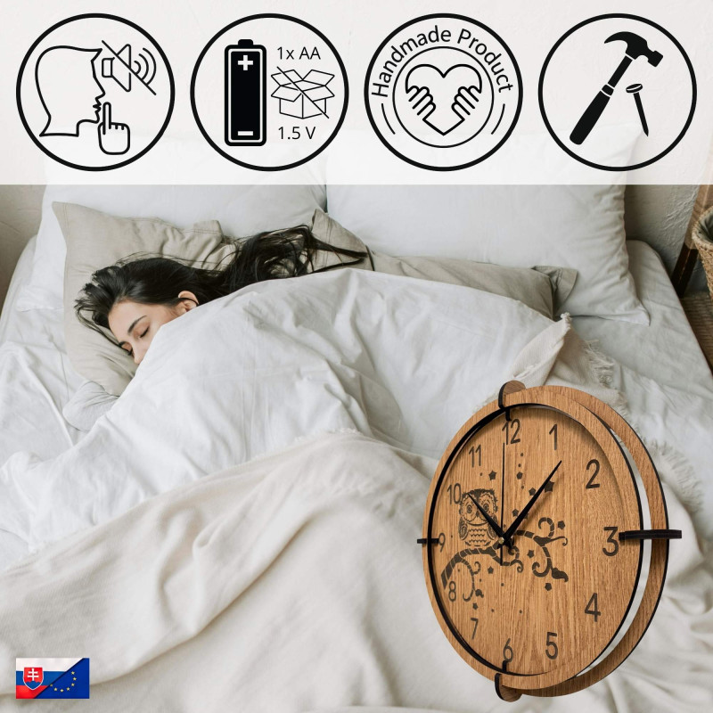 Dekorativní hodiny se sovou – jedinečný design do obývacího pokoje