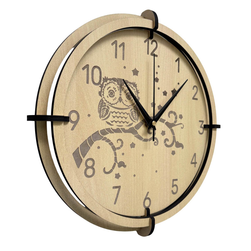 Dětské nástěnné hodiny sova z javorového dřeva přinášejí klid a hravost.