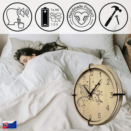 Dětské nástěnné hodiny sova z javorového dřeva přinášejí klid a hravost.