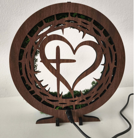 Moderní lampa s 3D motivem a živým mechem. Ruční slovenská výroba pro váš interiér.