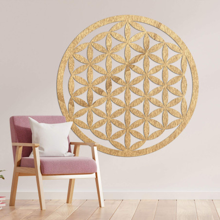 Elegantní vyřezávaná dřevěná mandala dřeví na zeď - FLORUM