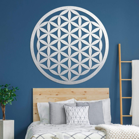 Elegantní vyřezávaná dřevěná mandala dřeví na zeď - FLORUM