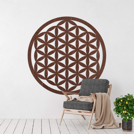 Elegantní vyřezávaná dřevěná mandala dřeví na zeď - FLORUM