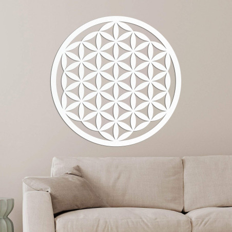 Elegantní vyřezávaná dřevěná mandala dřeví na zeď - FLORUM