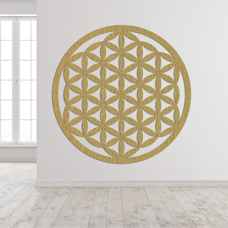 Elegantní vyřezávaná dřevěná mandala dřeví na...
