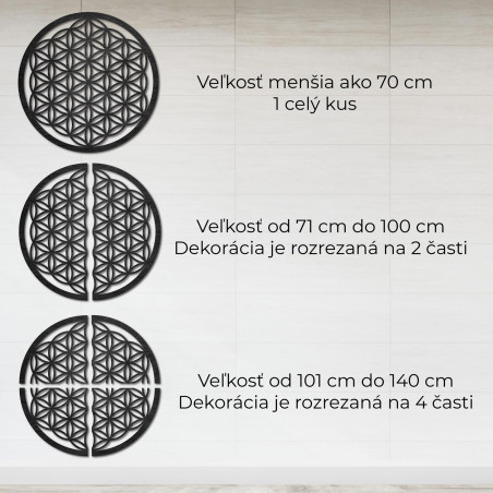 Elegantní vyřezávaná dřevěná mandala dřeví na zeď - FLORUM