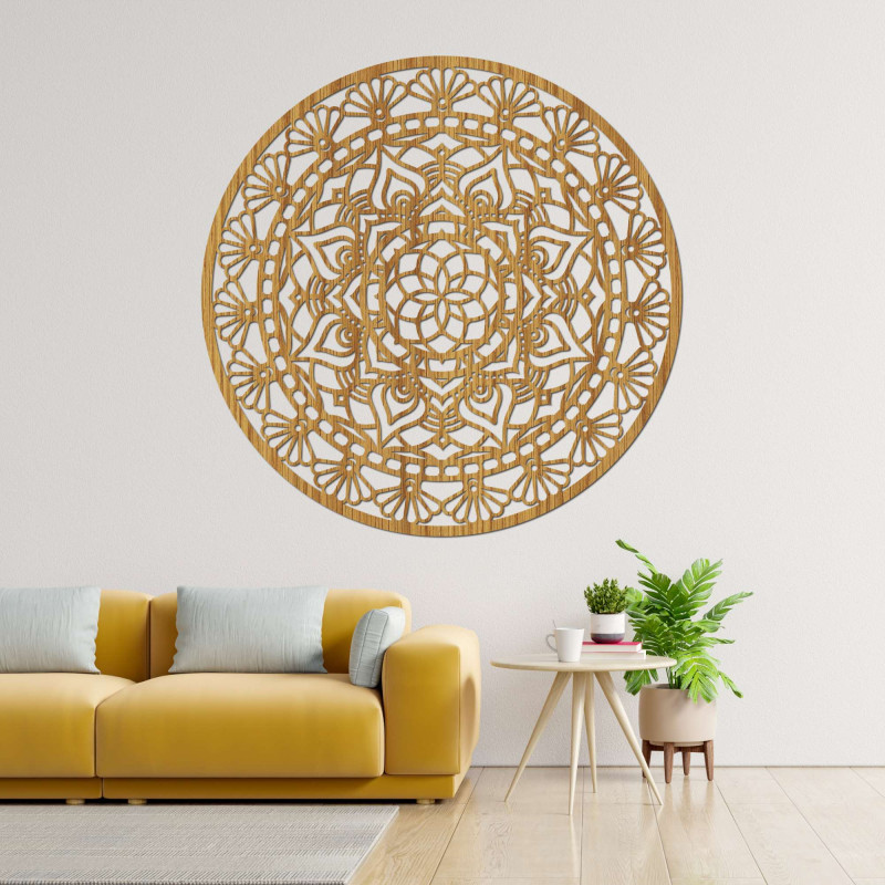 Dřevěná mandala na zeď - Ručně vyřezávaný obra
