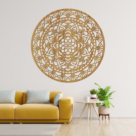 Dřevěná mandala na zeď - Ručně vyřezávaný obra