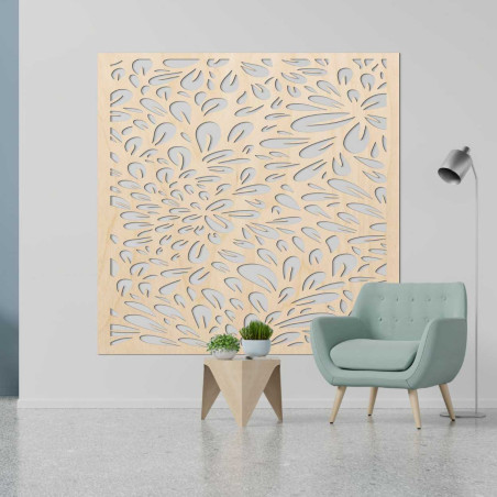 Květinový dřevěný panel na zeď