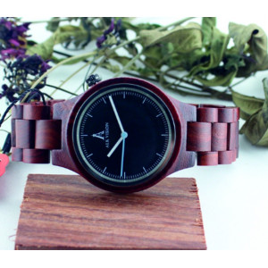 ALK VISION Náramkové hodinky dřevěné DH0012 MALKON červené