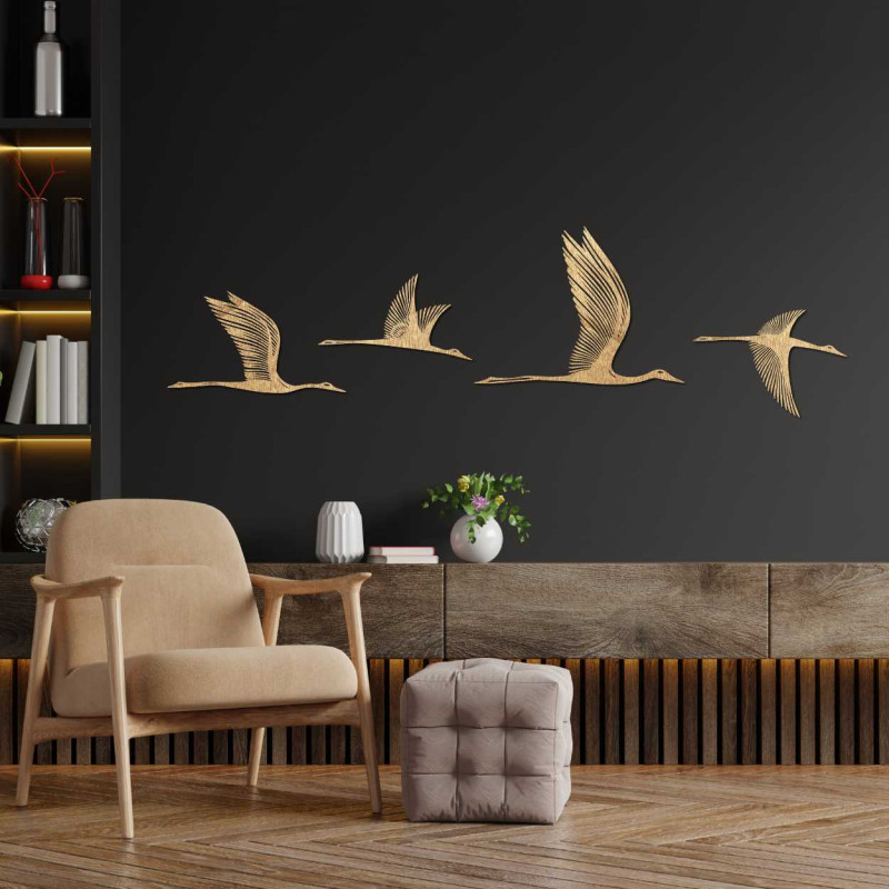 Nástěnná dřevěná dekorace ptáci - KLOHA