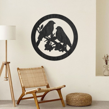 Dřevěný obraz na zeď ptáci na větvi - BIERDO