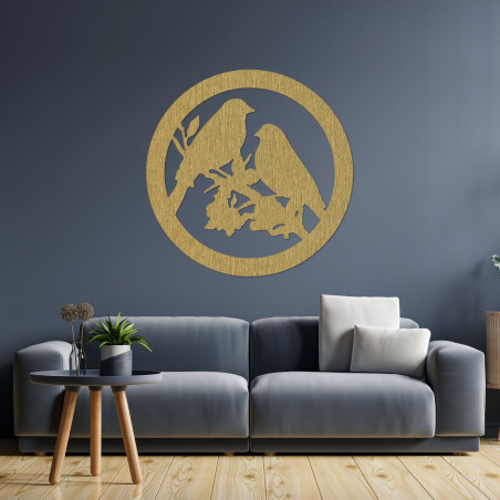 Dřevěný obraz na zeď ptáci na větvi - BIERDO