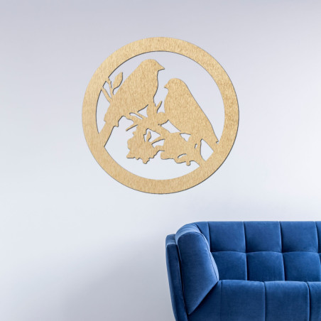 Dřevěný obraz na zeď ptáci na větvi - BIERDO