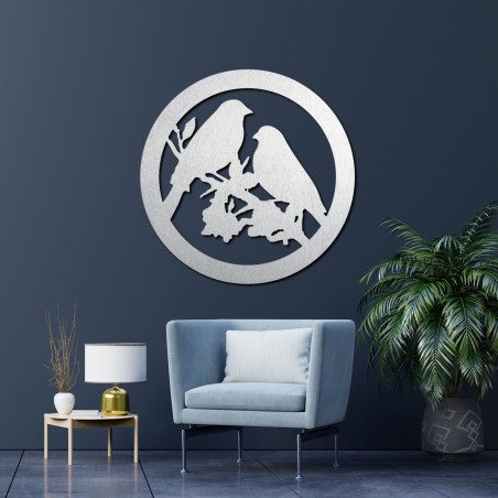 Dřevěný obraz na zeď ptáci na větvi - BIERDO