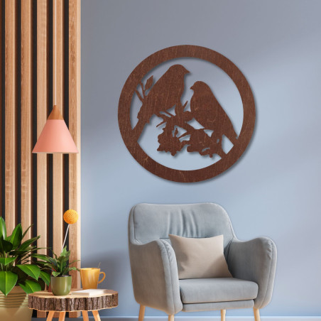 Dřevěný obraz na zeď ptáci na větvi - BIERDO