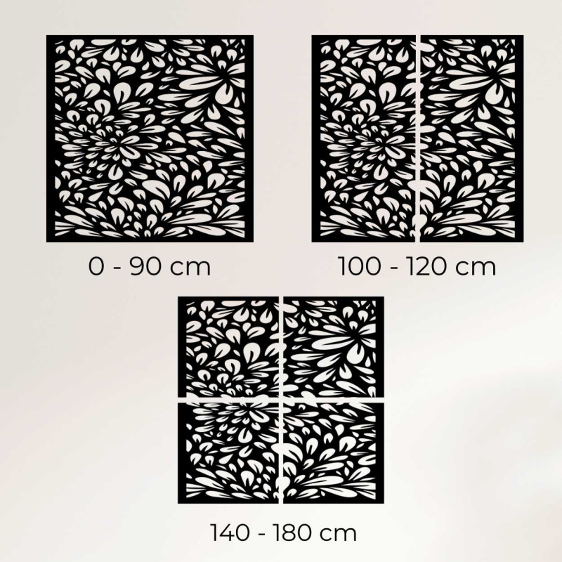 Dekorativní dřevěný panel s laserovým výřezem inspirovaným přírodními tvary.