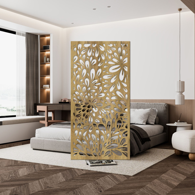 Stylová dřevěná dekorace na zeď do moderního interiéru