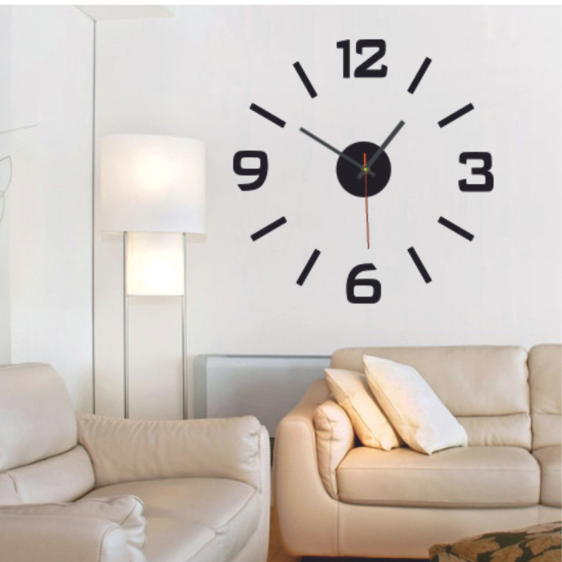 Akrylové 3D nástěnné hodiny – 3D efekt, bez vrtání