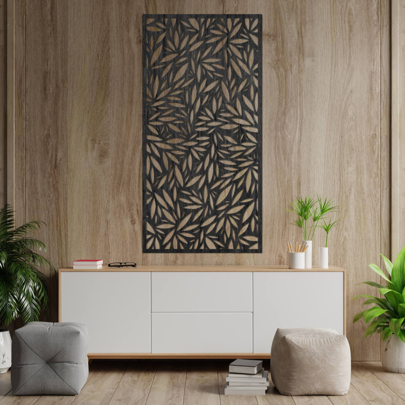 Dřevěný obraz listů pro harmonii a klid ve vašem domově