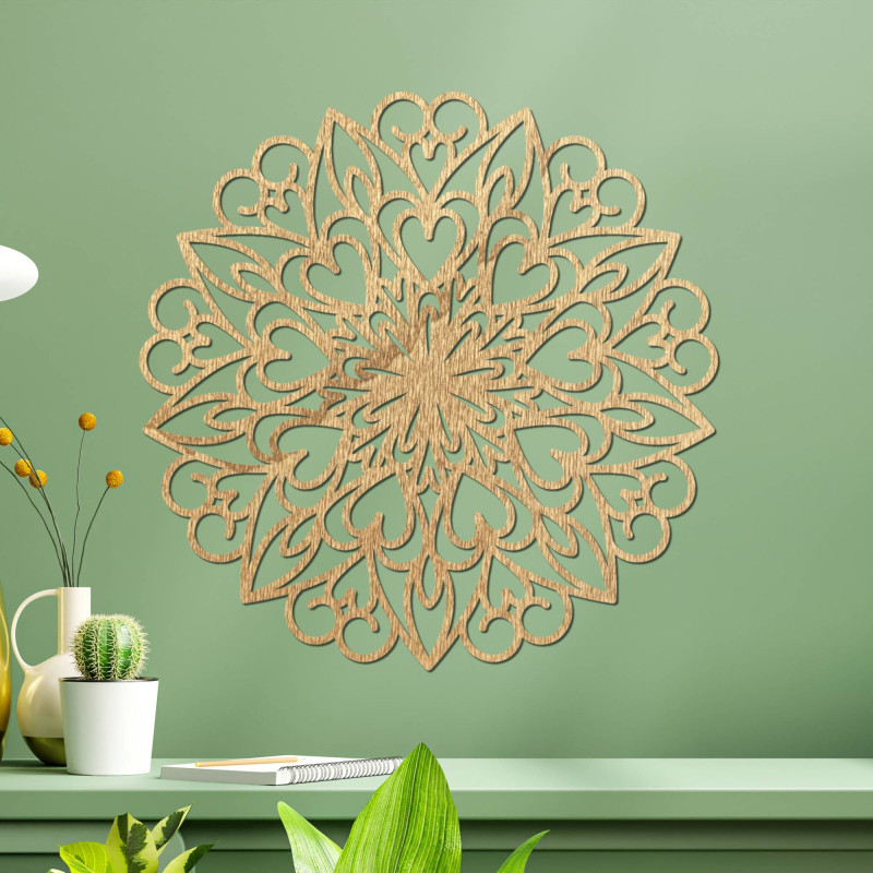 Dřevěná mandala pro útulný domov plný klidu a inspirace