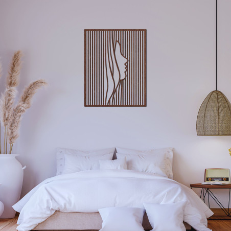 Dřevěná dekorace na zeď silueta ženského obličeje