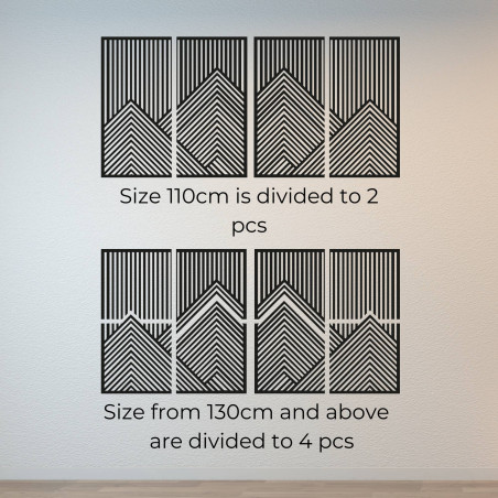 Dvoudílná nástěnná dekorace s motivem hor v moderním stylu