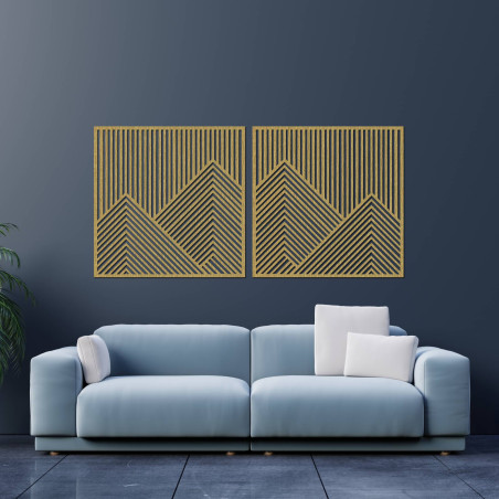Minimalistická nástěnná dekorace s horami v přírodním designu