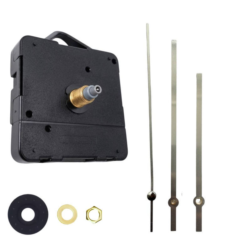 Stříbrné rovné ručičky z hliníku pro moderní DIY nástěnné hodiny.