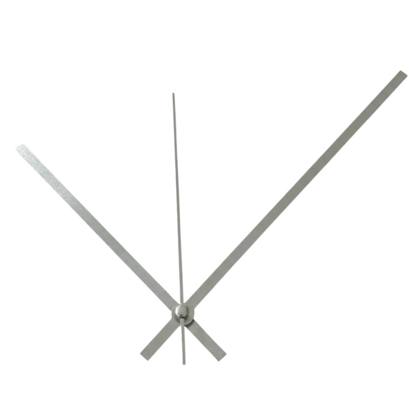Minimalistické hliníkové ručičky na hodiny ve stříbrné barvě.