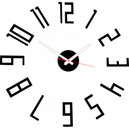 Moderní hodiny na zeď vyrobené z plastu. Vlastní výroba, X-momo