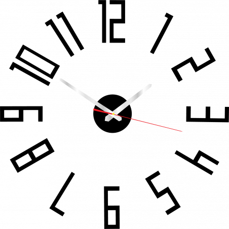 Moderní hodiny na zeď vyrobené z plastu.