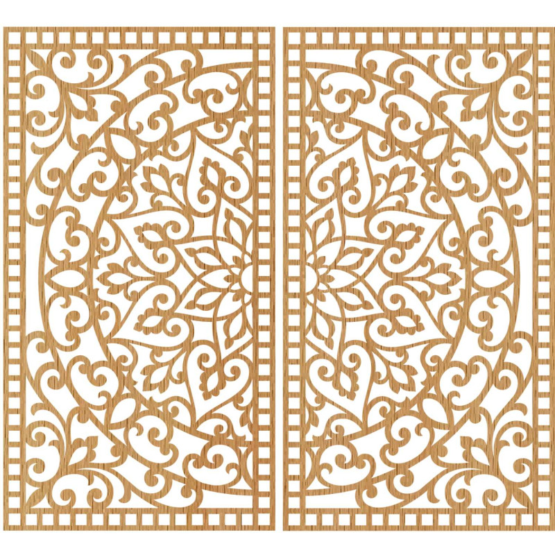 Symetrický nástěnný set dvou obrazů s ornamentálním motivem orientální mandaly