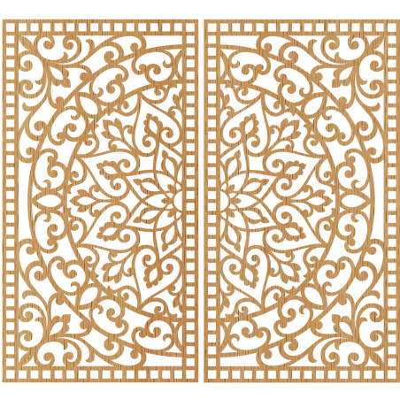 Symetrický nástěnný set dvou obrazů s ornamentálním motivem orientální mandaly