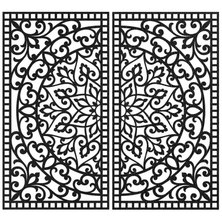 Luxusní 3D diptych s vyřezávaným vzorem mandaly nad designovou komodou v bytě