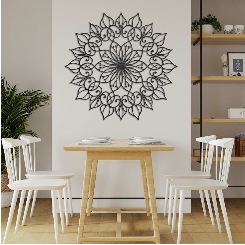 Dřevěná květinová Mandala | Precizní 3D výřez z HDF